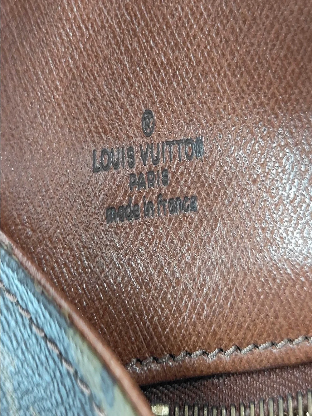 Louis Vuitton Monogram Pochette Dame Clutch with Tan Leather Trim